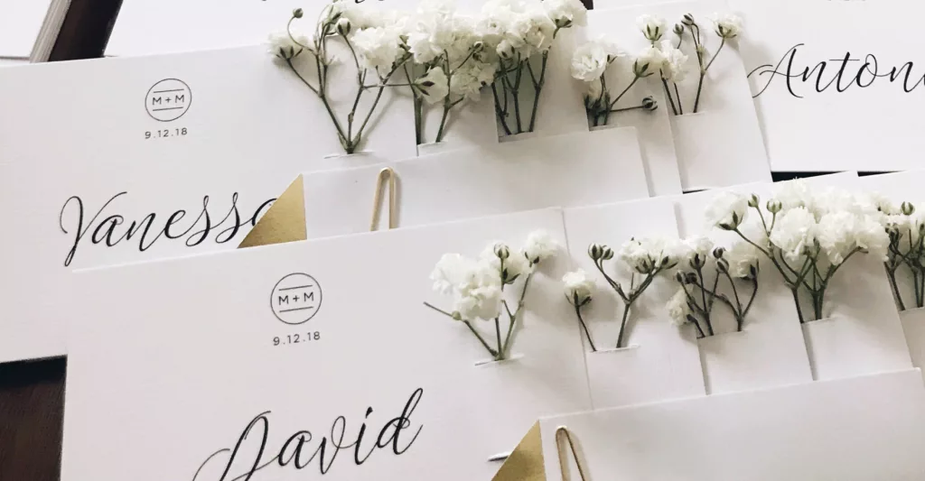 DIY Flower Place Cards For Weddings