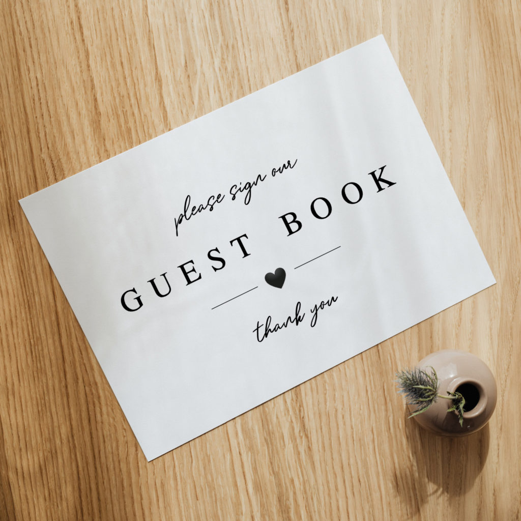 Free Modern Handwriting Wedding Guest Book Sign