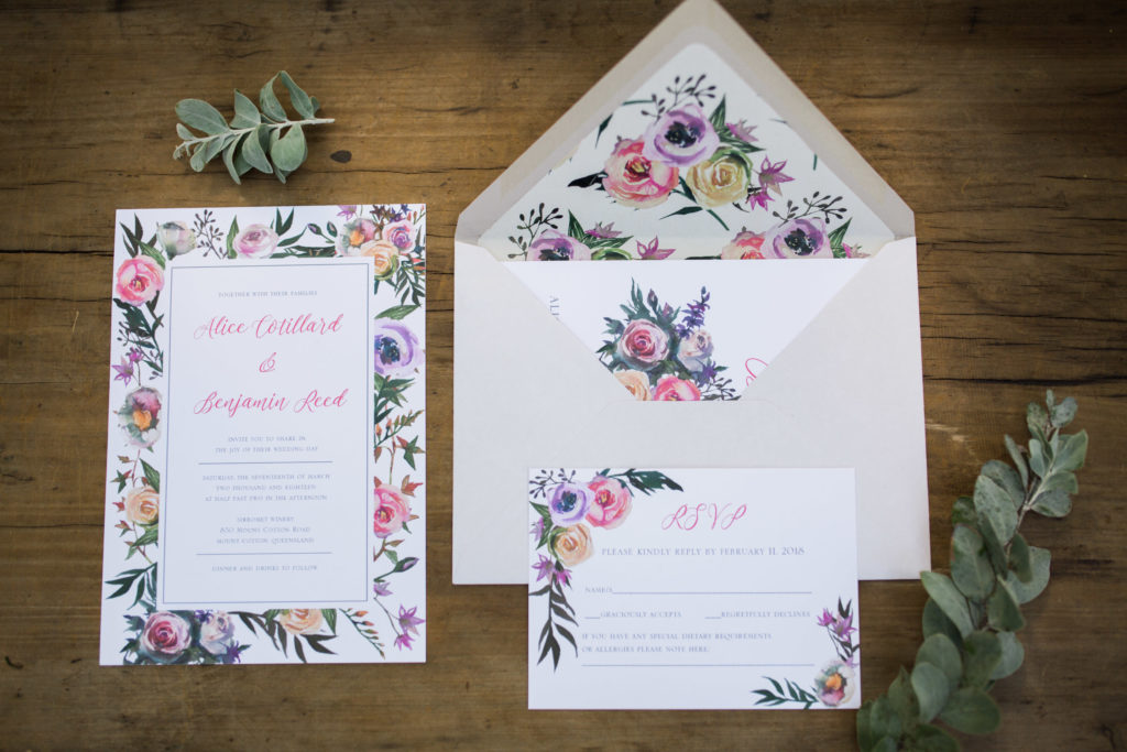 Berries and Cream Autumn Wedding Invitations