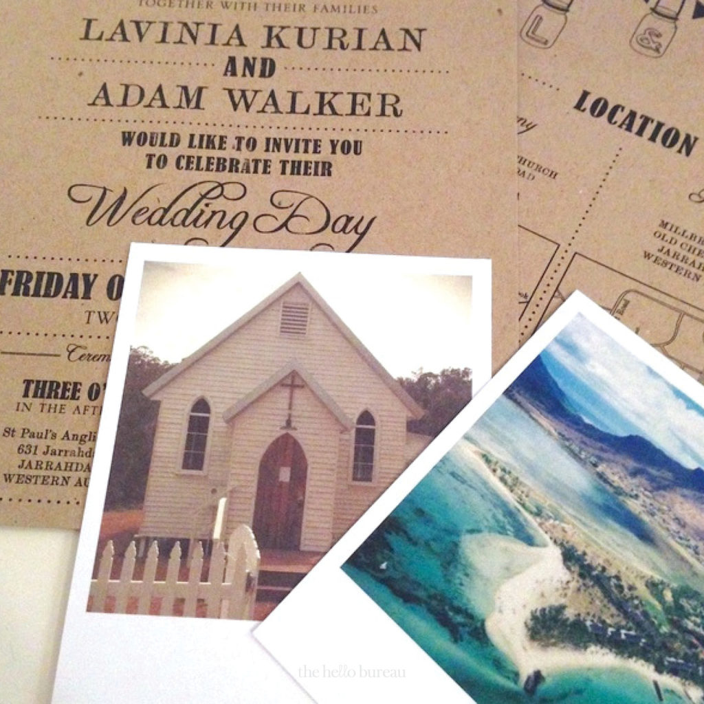Rustic wedding invitations printed on eco-friendly paper