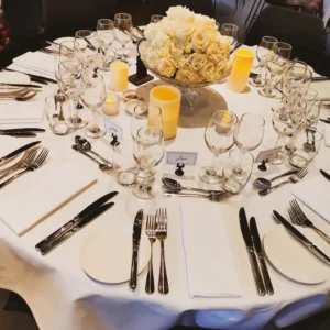 A wedding table setting