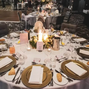 A wedding table setting