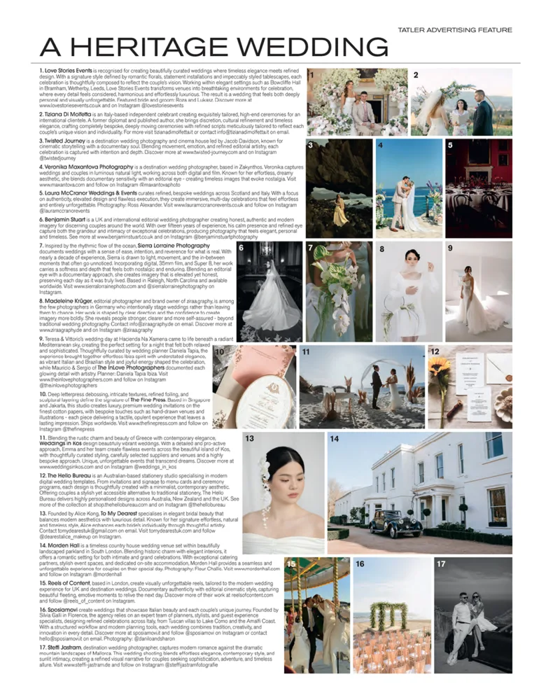 A publication spread featuring The Hello Bureau.